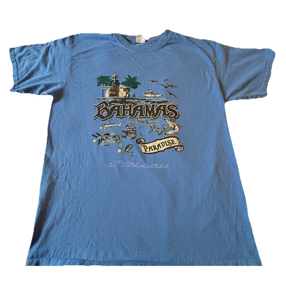 Bahamas  T-Shirt  With Islands Blue XL‎ Cotton